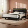 Yoki Full Size Bed w Underbed LED | Acrylic Gold Trim | Black Frame