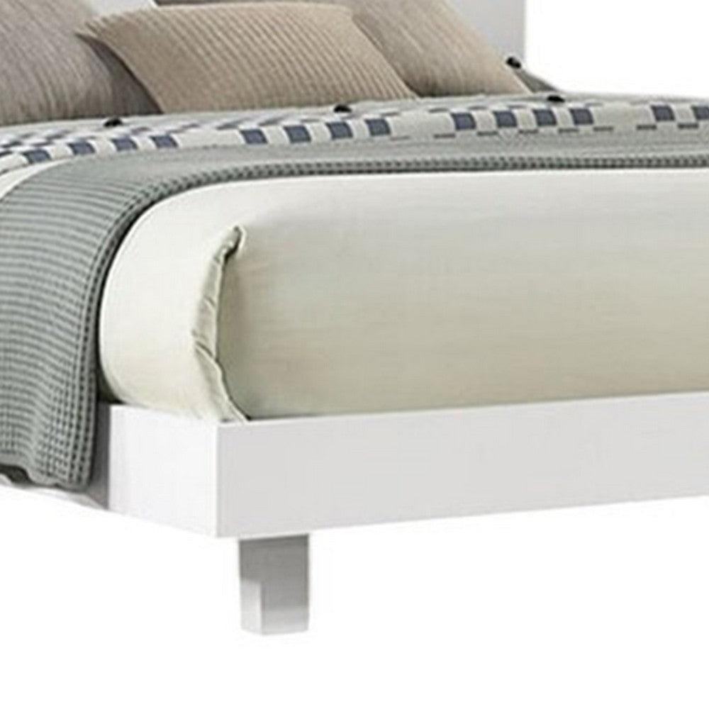 Yoki King Size Bed w Underbed LED | Acrylic Gold Trim | White Frame BM342351