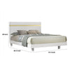 Yoki Full Size Bed w Underbed LED | Acrylic Gold Trim | White Frame BM342352