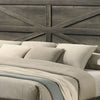 Bry King Size Bed w Chevron Panel Headboard | Rustic Gray Wood Frame BM342354