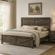 Bry King Size Bed w Chevron Panel Headboard | Rustic Gray Wood Frame BM342354