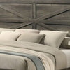 Bry Queen Size Bed w Chevron Panel Headboard | Rustic Gray Wood Frame BM342355