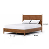 Roma King Size Bed w Panel Headboard | Transitional Walnut Brown Solid Wood