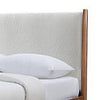 Carry Full Size Bed w Beige Boucle Upholstered Headboard | Walnut Brown BM342359