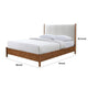 Carry Full Size Bed w Beige Boucle Upholstered Headboard | Walnut Brown BM342359