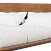 Stacy King Size Bed w Panel Headboard | Angled Legs | Walnut Brown Wood