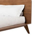 Stacy King Size Bed w Panel Headboard | Angled Legs | Walnut Brown Wood