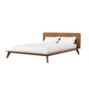 Stacy King Size Bed w Panel Headboard | Angled Legs | Walnut Brown Wood