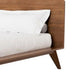 Stacy Full Size Bed w Panel Headboard | Angled Legs | Walnut Brown Wood