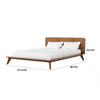 Stacy Full Size Bed w Panel Headboard | Angled Legs | Walnut Brown Wood