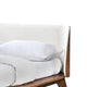 Linzy King Size Bed w Beige Boucle Winged Headboard | Walnut Brown BM342362