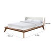 Linzy King Size Bed w Beige Boucle Winged Headboard | Walnut Brown BM342362