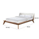 Linzy King Size Bed w Beige Boucle Winged Headboard | Walnut Brown BM342362