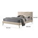 Vevy Queen Size Bed | Chevron Tufted Beige Flannelette Upholstery BM342366