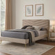 Vevy Queen Size Bed | Chevron Tufted Beige Flannelette Upholstery BM342366