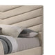 Vevy Twin Size Bed | Chevron Tufted Beige Flannelette Upholstery BM342367