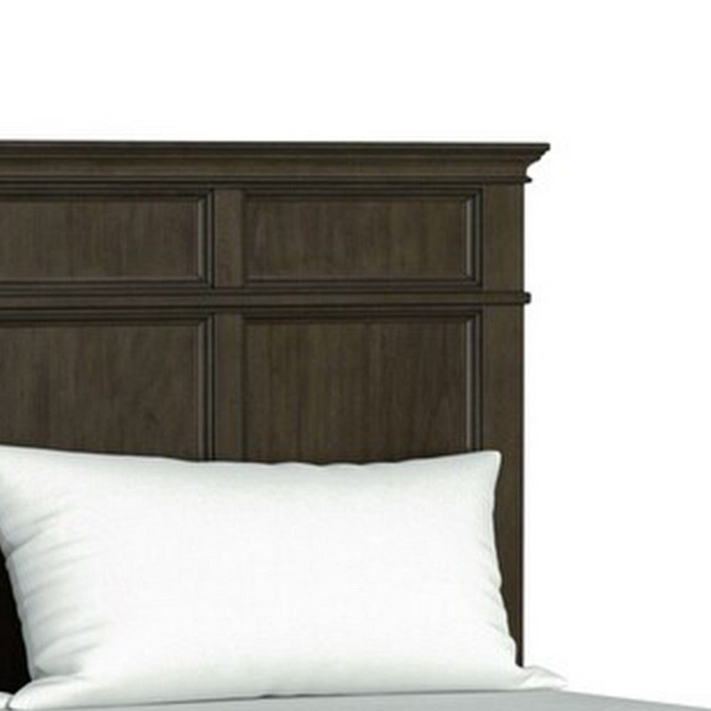 Revy Queen Size Bed | Traditional Crown Moldings | Gray Solid Wood BM342368