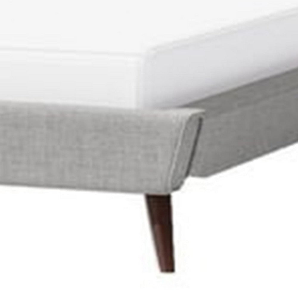 Levy Queen Size Bed | Button Tufted Headboard | Modern Gray Upholstery BM342371