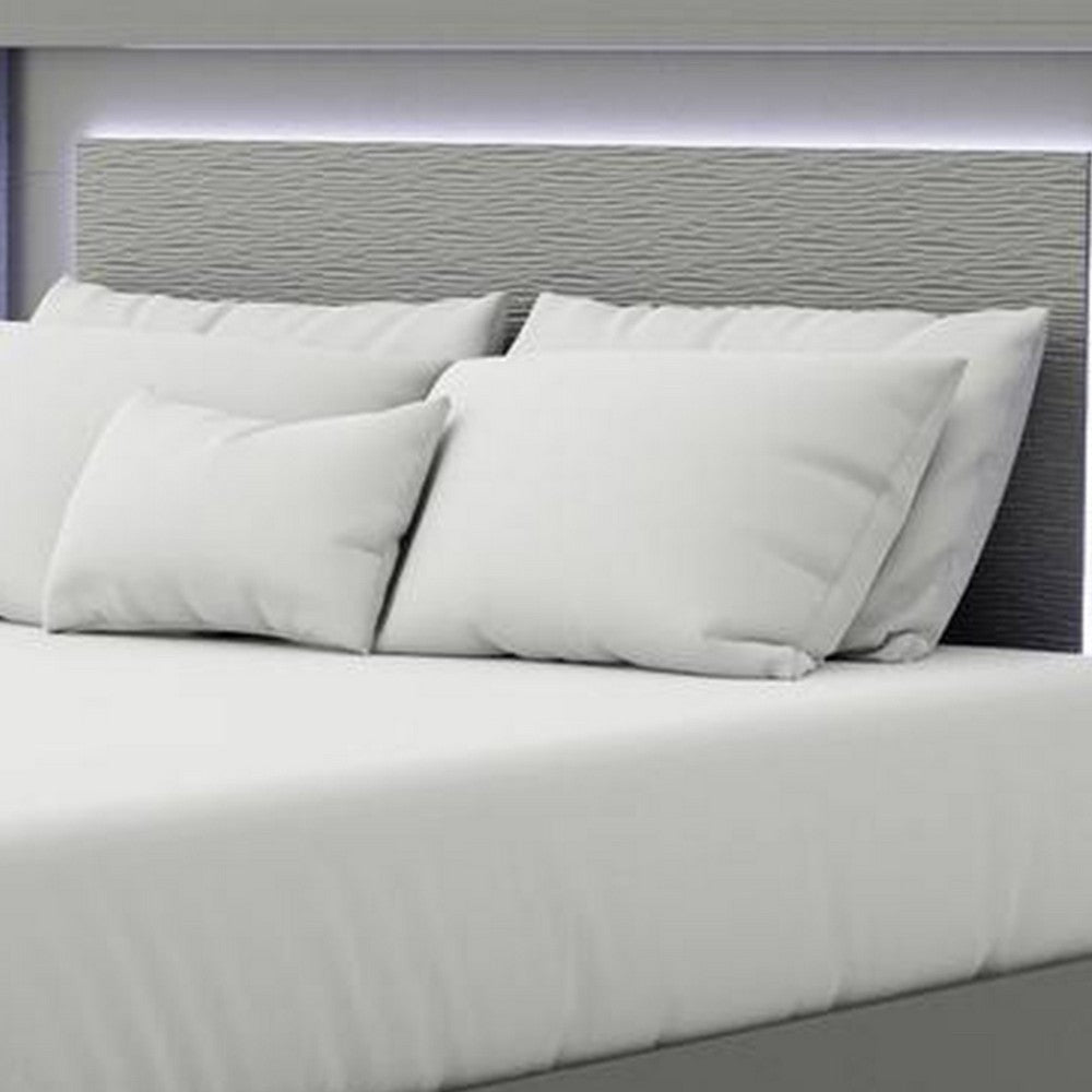 Aliso Full Size Bed | LED Panel Headboard | Modern Metallic Gray BM342376