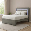 Aliso Full Size Bed | LED Panel Headboard | Modern Metallic Gray