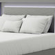 Aliso Queen Size Bed | LED Panel Headboard | Modern Metallic Gray BM342377