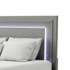 Aliso Queen Size Bed | LED Panel Headboard | Modern Metallic Gray BM342377