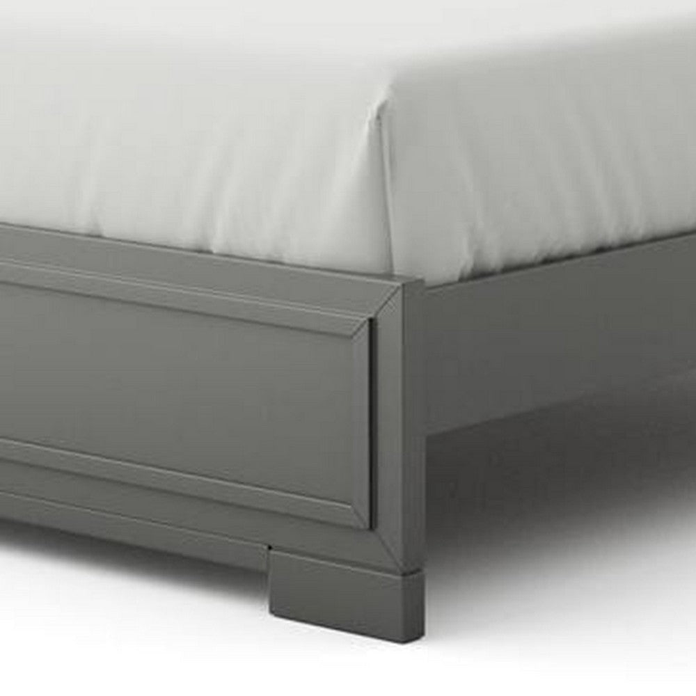 Aliso Queen Size Bed | LED Panel Headboard | Modern Metallic Gray BM342377