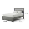 Aliso Queen Size Bed | LED Panel Headboard | Modern Metallic Gray BM342377