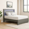 Aliso Queen Size Bed | LED Panel Headboard | Modern Metallic Gray