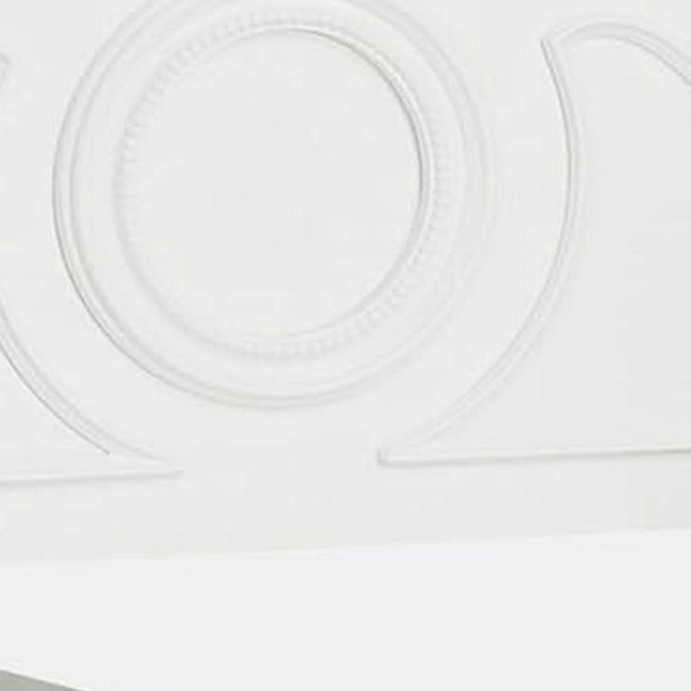 Aleci Twin Size Bed | Crown Molding & Bell-Shaped Design | White BM342378