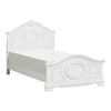 Aleci Twin Size Bed | Crown Molding & Bell-Shaped Design | White BM342378