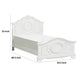 Aleci Twin Size Bed | Crown Molding & Bell-Shaped Design | White BM342378