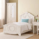 Aleci Twin Size Bed | Crown Molding & Bell-Shaped Design | White BM342378