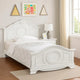 Aleci Twin Size Bed | Crown Molding & Bell-Shaped Design | White