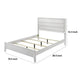 Tory California King Size Bed | Wave Texture & Mitered Corners | White BM342381