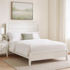 Tory California King Size Bed | Wave Texture & Mitered Corners | White BM342381