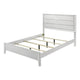 Tory California King Size Bed | Wave Texture & Mitered Corners | White BM342381