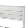 Tory King Size Bed | Wave Texture & Mitered Corners | Modern White BM342382