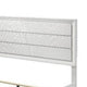 Tory King Size Bed | Wave Texture & Mitered Corners | Modern White BM342382