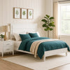 Tory King Size Bed | Wave Texture & Mitered Corners | Modern White BM342382