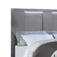 Levice Queen Size Bed | LED Headboard | 2 Footboard Storage Drawers | Gray BM342385