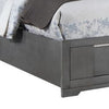 Levice Queen Size Bed | LED Headboard | 2 Footboard Storage Drawers | Gray BM342385
