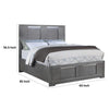 Levice Queen Size Bed | LED Headboard | 2 Footboard Storage Drawers | Gray BM342385