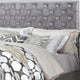 Fery Queen Size Bed | Gray Velvet Upholstery | Silver Mirror Accents BM342388