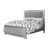 Fery Queen Size Bed | Gray Velvet Upholstery | Silver Mirror Accents BM342388