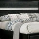 Cevy Queen Size Bed | Footboard Drawers | Black Wood w Glitter Accents BM342389