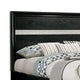 Cevy Queen Size Bed | Footboard Drawers | Black Wood w Glitter Accents BM342389