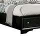 Cevy Queen Size Bed | Footboard Drawers | Black Wood w Glitter Accents BM342389
