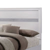Cevy Full Size Bed | Footboard Drawers | White Wood w Glitter Accents BM342390