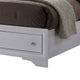Cevy Full Size Bed | Footboard Drawers | White Wood w Glitter Accents BM342390